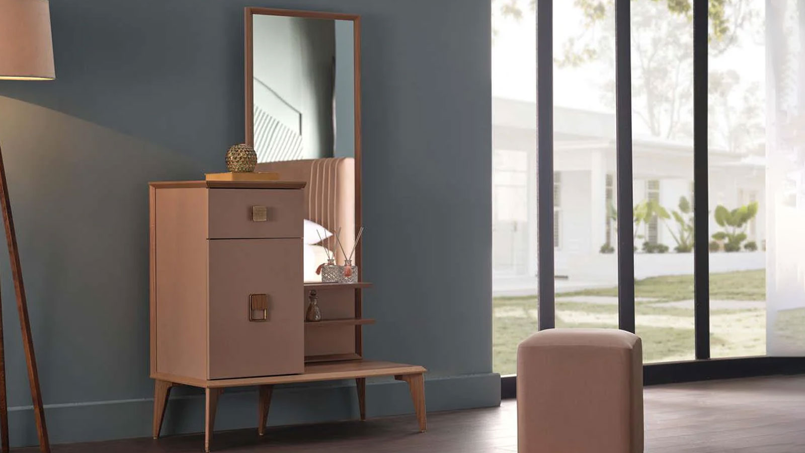 Alvis Dressing Table & Mirror