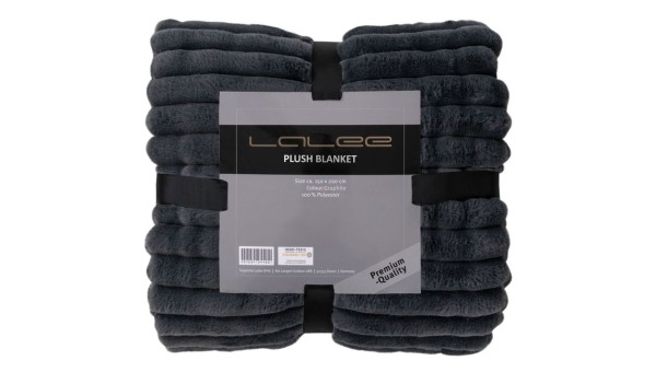 Lalee Plush Blanket Graphite