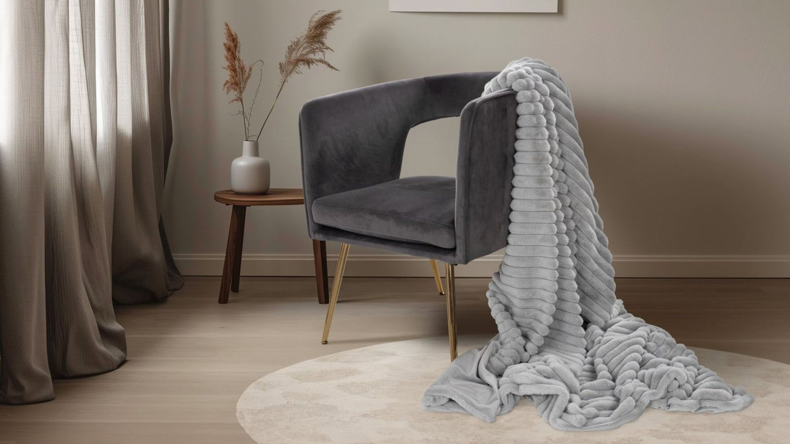 Lalee Plush Blanket Silver