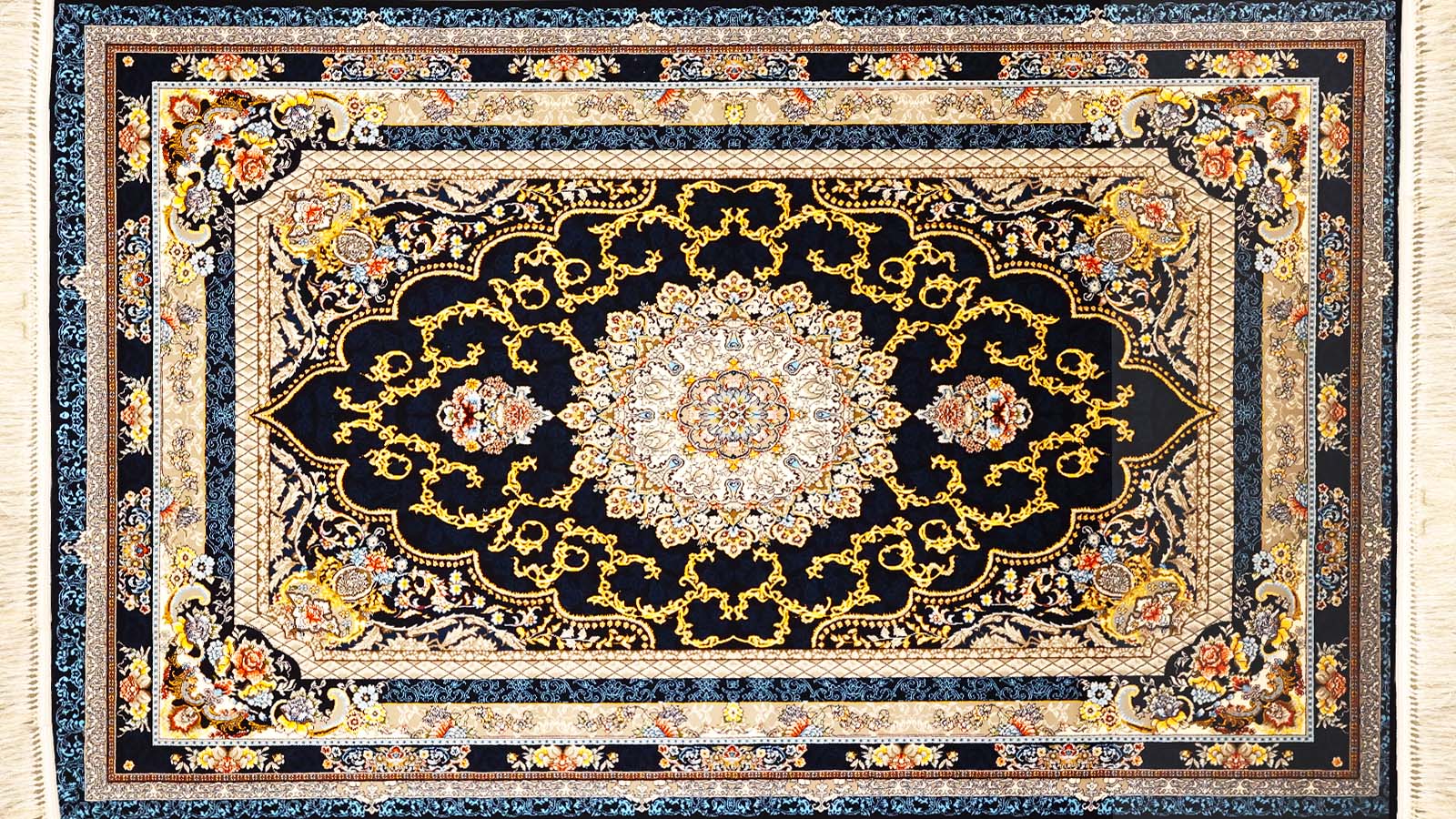 Zar 7616 Iranian Classic Carpet Navy