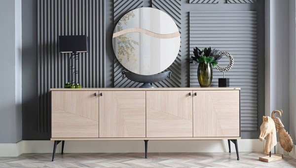 Cross Sideboard And Mirror