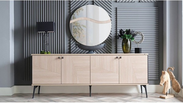 Cross Sideboard And Mirror