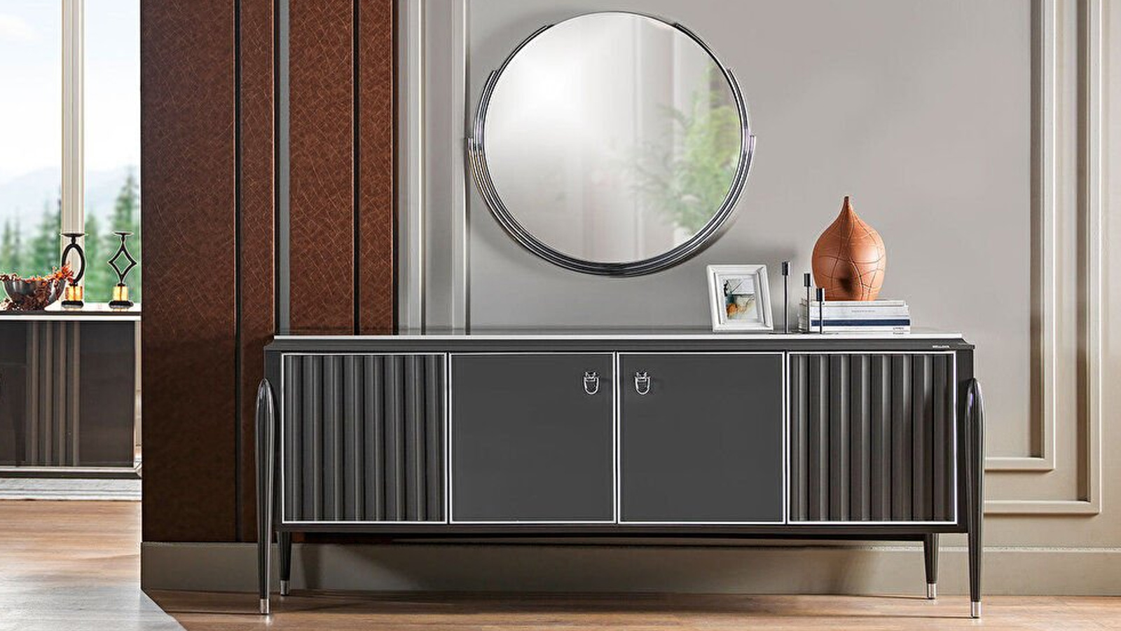 Gravita Sideboard and Mirror Gravita Sideboard and Mirror