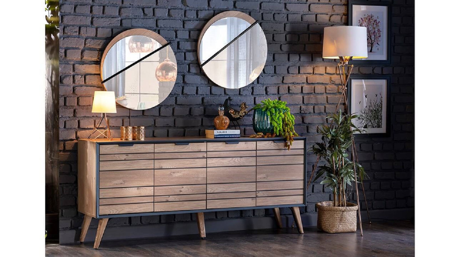 Indigo Sideboard And Mirror