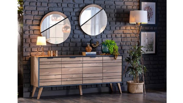 Indigo Sideboard And Mirror